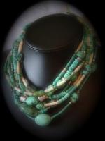 Turquoise necklaces double strand and singles, sterling silver findings, spacers and clasp